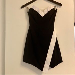 Bebe Strapless Black and White Dress